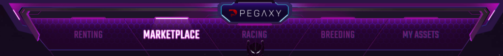 「Pegaxy」公式サイトにて「Pega（レースで走る馬）」を購入