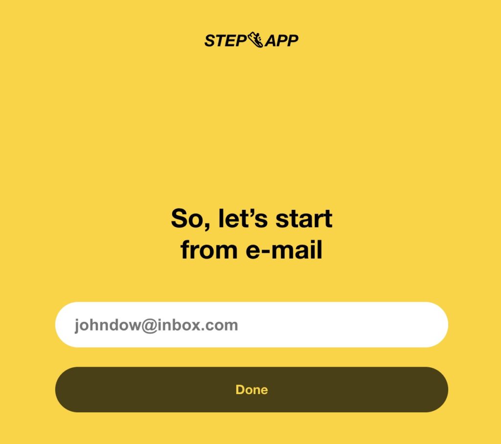 STEP APP公式サイトでメールアドレス登録